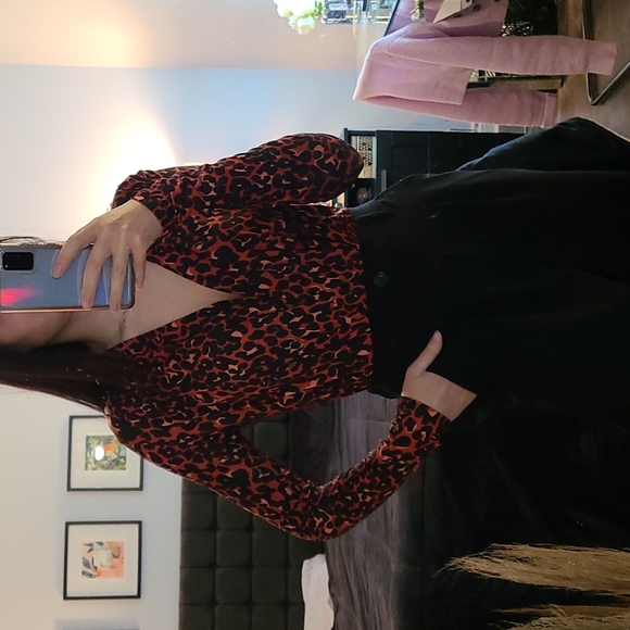 Zara Red and black Cheetah print body suit - Picture 2 of 7